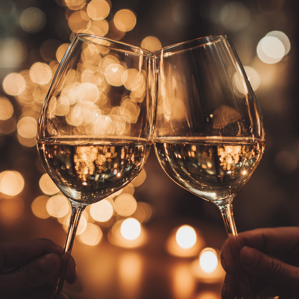 celebrating successful winery holiday sales with a glass of wine